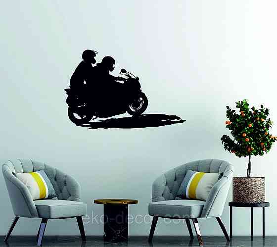 Декоративное настенное Панно «Мотоцыкл с коляской» Декор на стену 110*71 см, Черный Киев