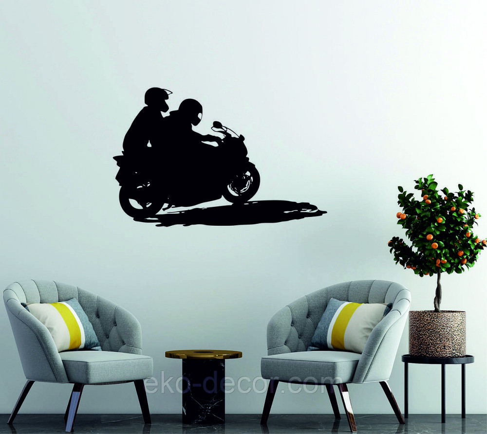 Декоративное настенное Панно «Мотоцыкл с коляской» Декор на стену 110*71 см, Черный Киев - изображение 6