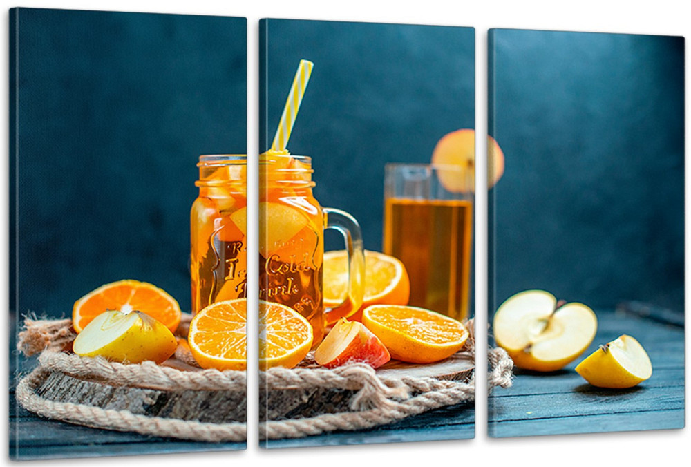 Модульная картина в гостиную / спальню   Апельсиновий чай   ART-147_3A 100х150 см Киев - изображение 1