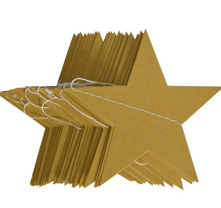 Гирлянда Звездочки на нитке матовые 4 м на 7 см золотистый Киев - изображение 4