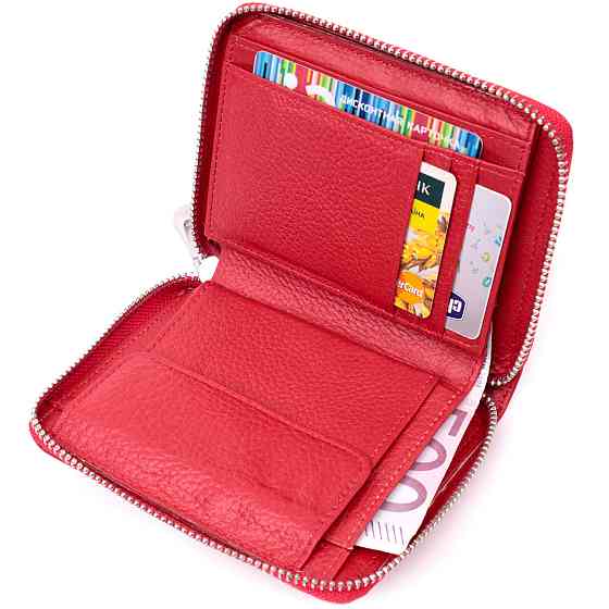 Симпатичный женский кошелек из натуральной кожи ST Leather 22448 Красный Киев