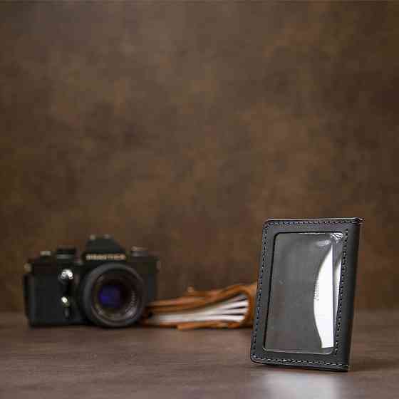 Шкіряна обкладинка для автодокументів з логотипом NASA GRANDE PELLE 11490 Чорний Київ