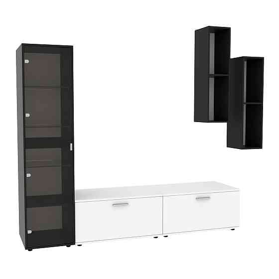 Стенка в гостиную Hugo-2, Белый/Антрацит, 2060х520х1700 Львов