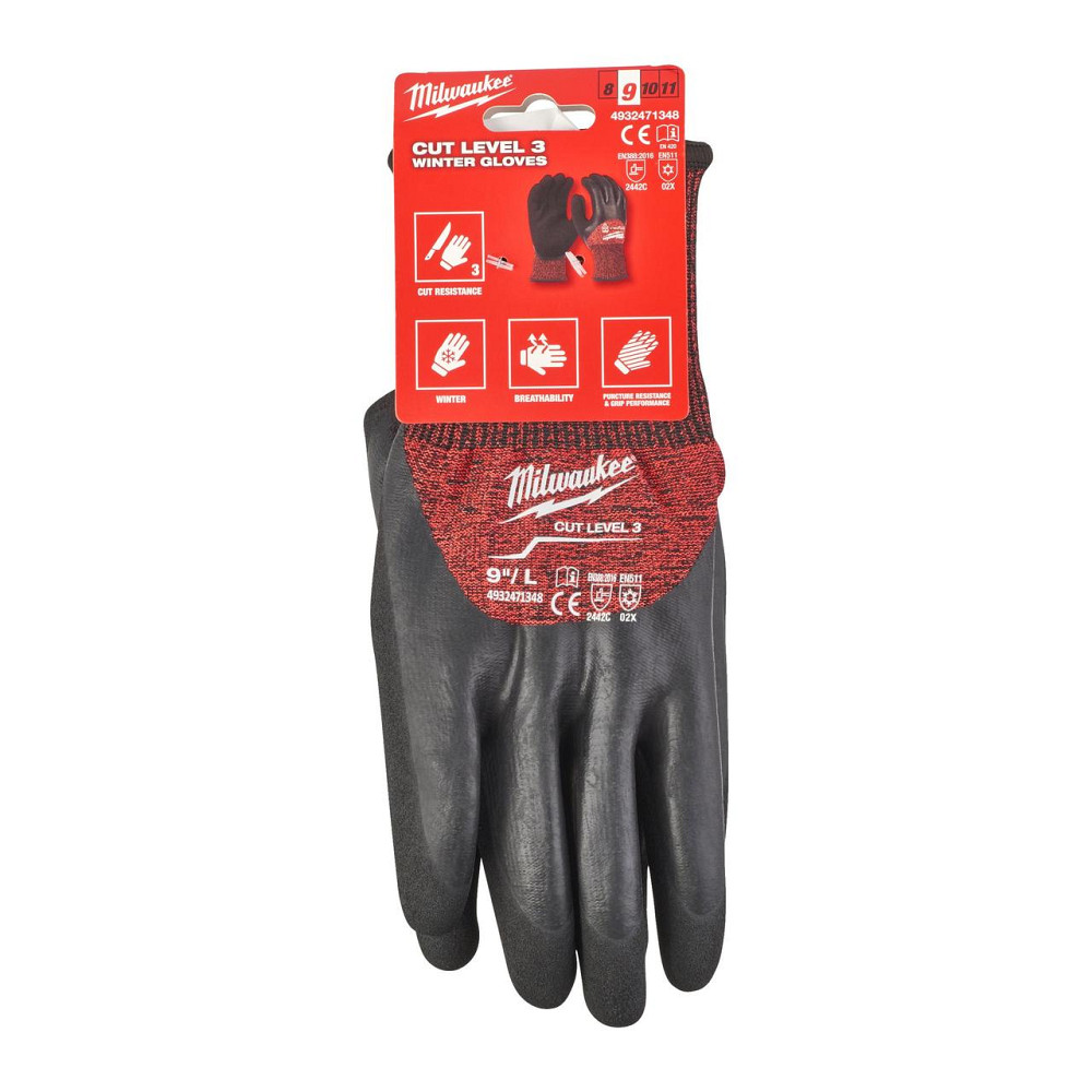 Рукавиці зимові MILWAUKEE, з опором порізам 3 рівня, розмір 9/L Одеса - фото 3