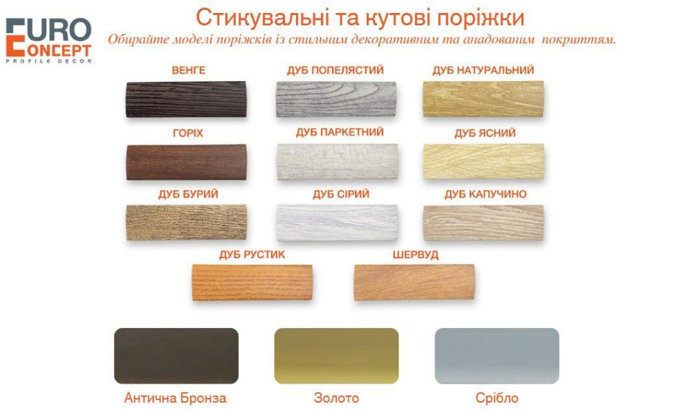 Поріжок алюмінієвий гладкий БРП-001 декорований 20x3,4 мм (колір декор) 2700 Бровари - фото 2