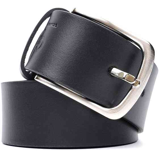 Стильный ремень под джинсы из натуральной кожи Черный (GRANDE PELLE) Киев