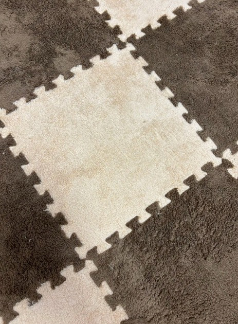 Підлога-пазл плюшева 30x30см, тепла підлога, дитячий мат, термокилимок для дому, колір коричневий Кам'янець-Подільський - фото 5