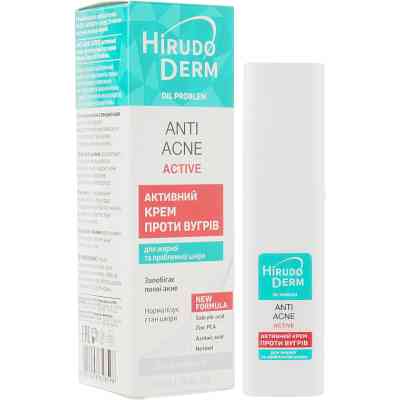 Крем для обличчя Біокон Hirudo Derm Oil Problem Anti-Acne Астіve Активний проти вугрів 50 мл (4820008318596) Вінниця