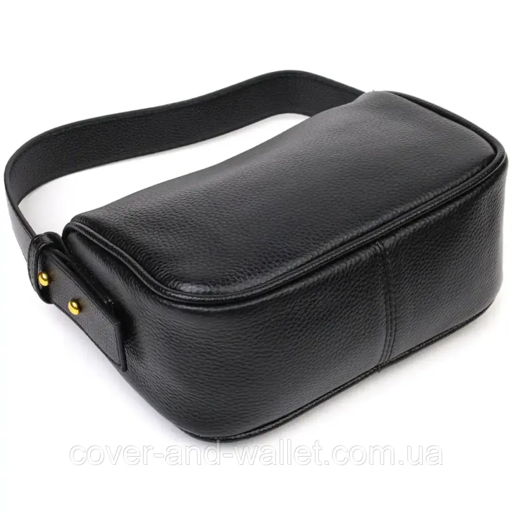 Вечерняя женская кожаная сумка через плечо крос-боди черного цвета Киев - изображение 3