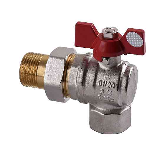 Кран шаровый угловой с американкой SOLOMON 3/4″ УСИЛЕННЫЙ B1043 (000001898) Киев