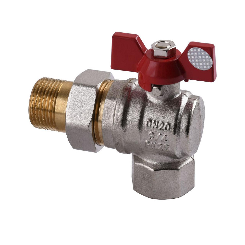 Кран шаровый угловой с американкой SOLOMON 3/4″ УСИЛЕННЫЙ B1043 (000001898) Киев - изображение 2
