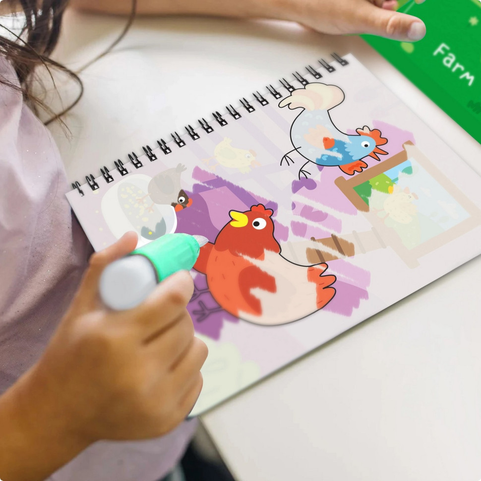 Набір водних розмальовок "Ферма" 300311 з маркером для води Вінниця - фото 2