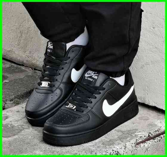 Кроссовки Nike Force Черные Мужские Кожаные Найк Форсы (размеры: 41,42,43,44,45) Видео Обзор Днепр