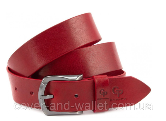 Широкий женский кожаный ремень красного цвета Grande Pelle Киев - изображение 2