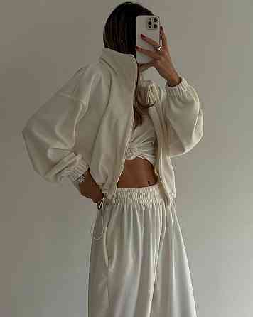 Женский теплый оверсайз костюм двойка: кофта и штаны турецкий полар флис Одесса