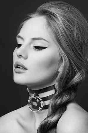 Чокер тройной с кольцом для поводка Bijoux Pour Toi - FETISH, экокожа Sex Aura Киев