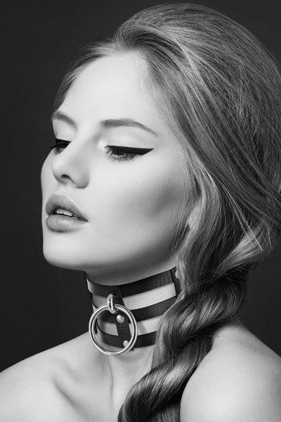 Чокер тройной с кольцом для поводка Bijoux Pour Toi - FETISH, экокожа Sex Aura Киев - изображение 1