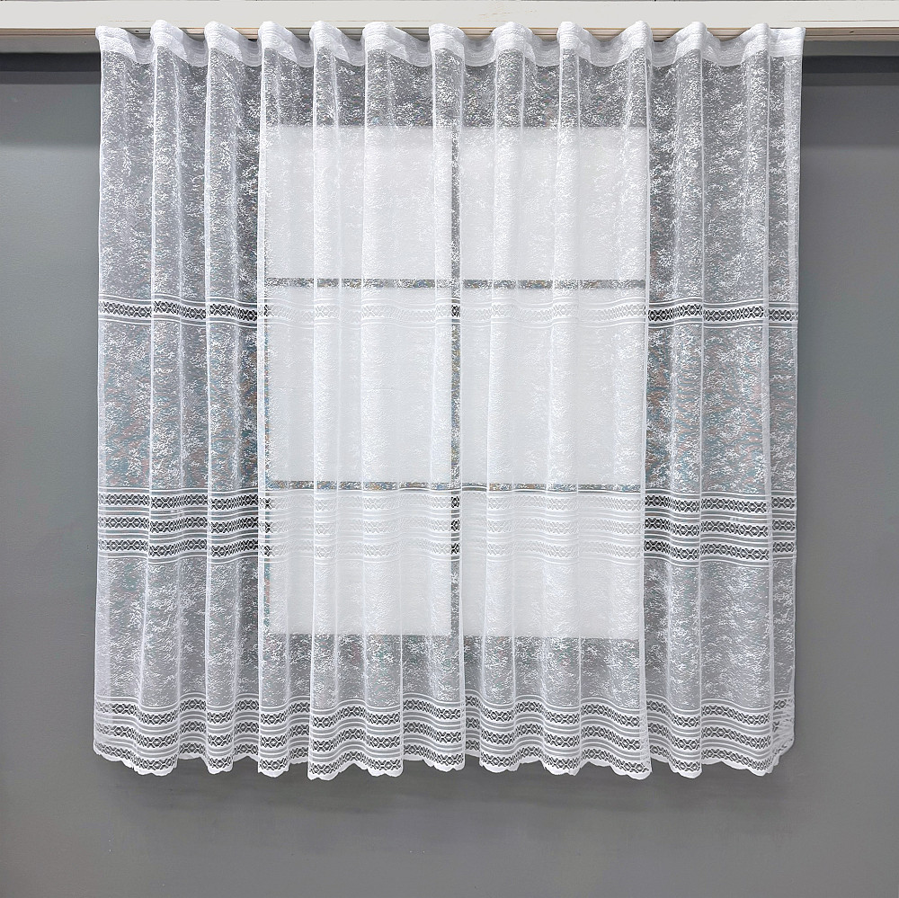 Тюль жаккард VR-Textil № 1602т Арка на кухню цвет белый 300х160 см (53-0120) Киев - изображение 2