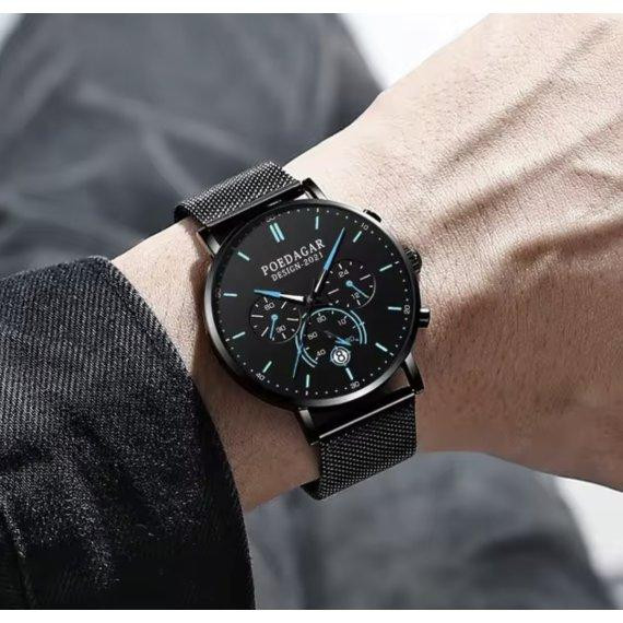 Мужские наручные часы Poedagar Misto (Черные) Киев - изображение 8