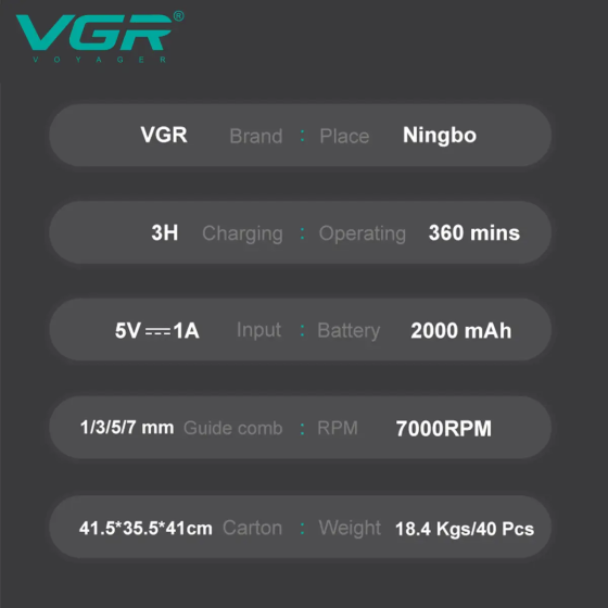 Тример для бороди акумуляторний VGR V-930 6500RPM LCD Червоний Вінниця