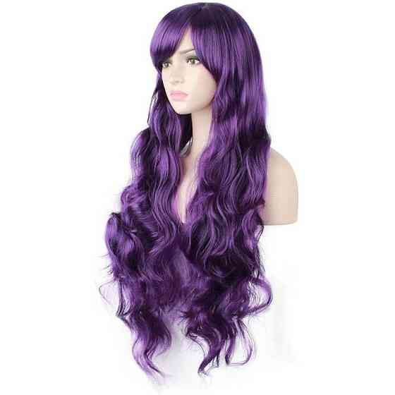 Перука хвиляста аніме 80см косплей «Фіолетова» Вінниця