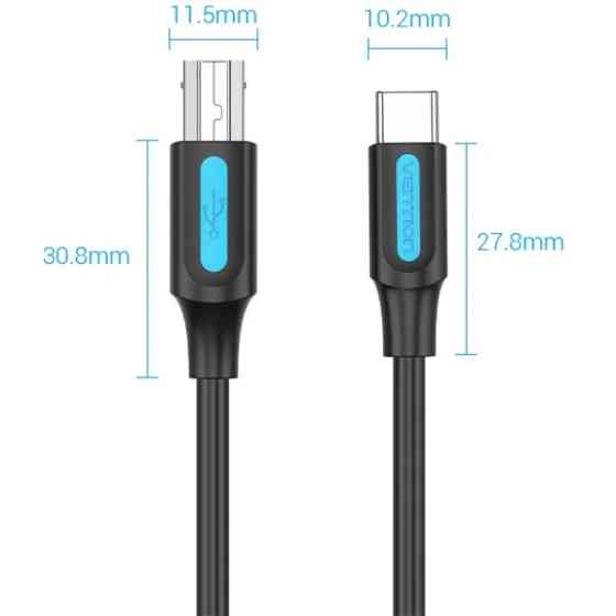 Кабель USB 2.0 Type-C M - USB BM, 2.0 м 2.4А Printer cable Vention Вінниця