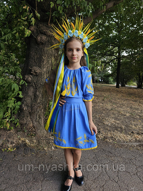 Детское вышитое платье с колосками лен Кривой Рог - изображение 3