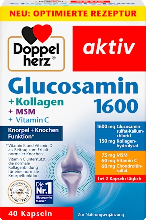 Doppelherz Glucosamin 1600 Kollagen MSM Vitamin C Kapseln 40 St Капсулы Глюкозамин 1600 Коллаген МСМ Витамин С 40 шт Киев - изображение 1
