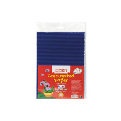 Кольоровий картон Maxi A4 Гофрокартон 21х29,7 см синій (MX61893) Вінниця - фото 1