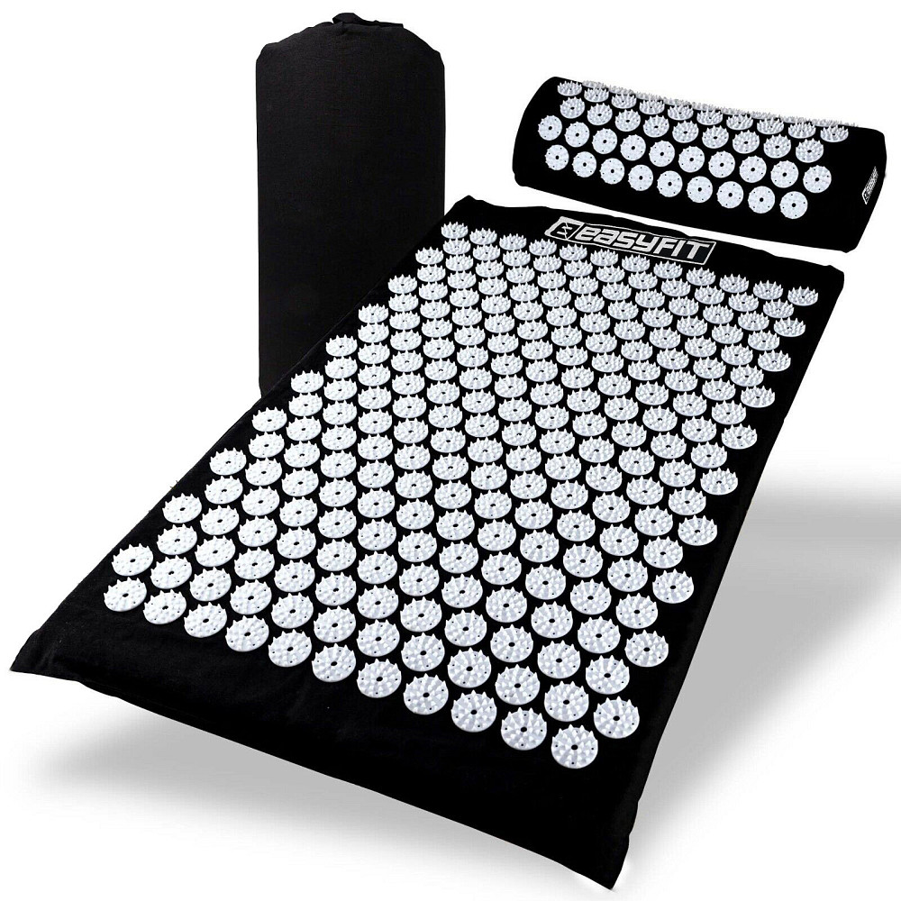 EasyFit Масажний килимок Easyfit з подушкою (аплікатор Кузнєцова) Чорний з білим Київ - фото 1