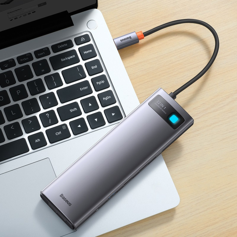 USB-хаб Baseus Metal Gleam Series 12-in-1 Multifunctional Type-C HUB Docking Station Gray Одеса - фото 9