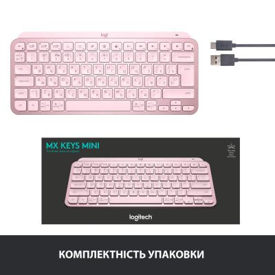 Клавиатура Logitech MX Keys Mini Wireless Illuminated UA Rose (920-010500) Винница - изображение 2