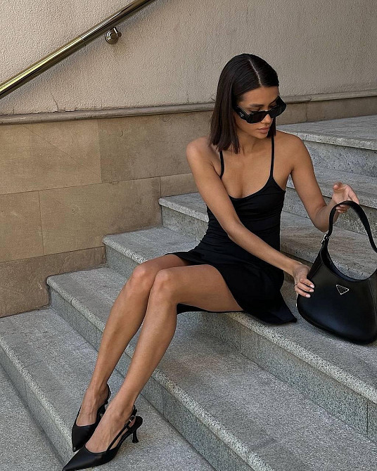 Женское черное мини платье из микродайвинга 46/48 Одесса - изображение 9