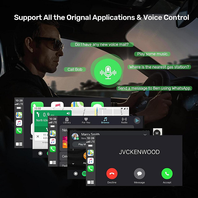 Автомобильный беспроводной адаптер для CarPlay Android Auto, для авто с проводным CarPlay, Plug & Pl Киев - изображение 3