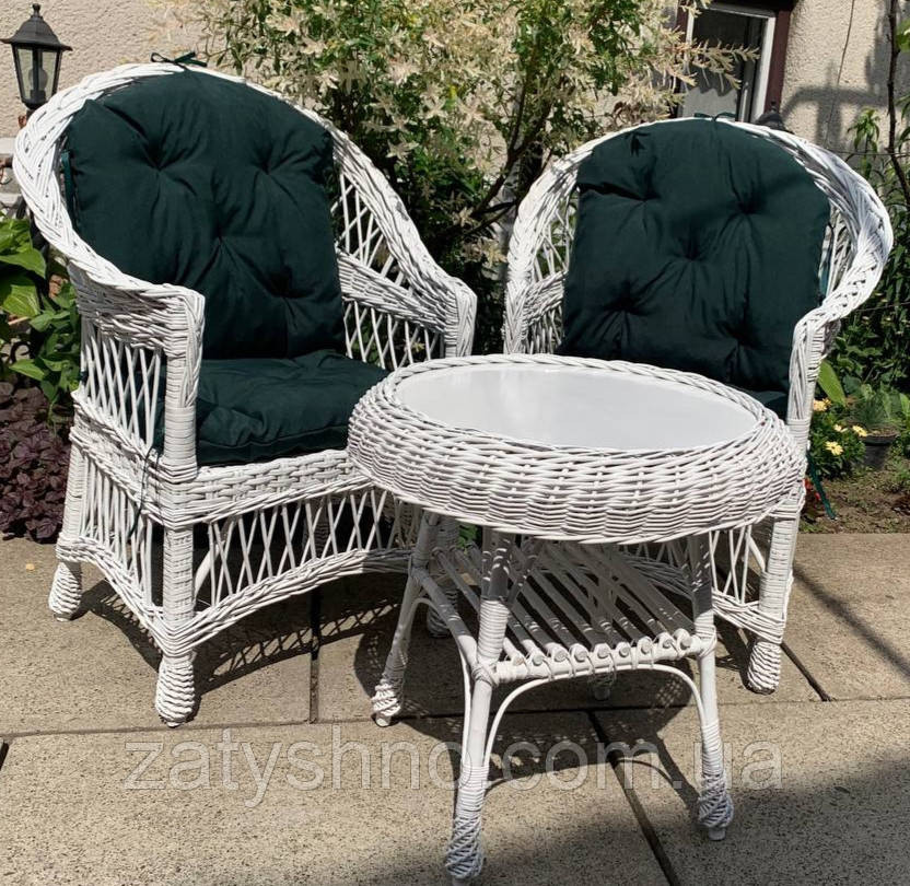 Комплект плетеной мебели из лозы, 2 кресла + стол Киев - изображение 3