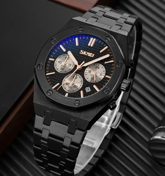 Чоловічий наручний класичний годинник Skmei 9296 (Чорний) Вінниця - фото 7