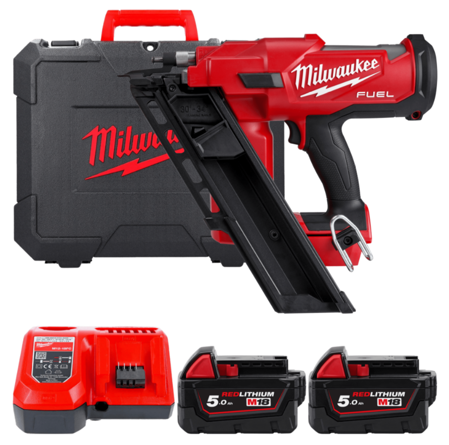 Цвяхозабивний пістолет акумуляторний MILWAUKEE, M18 FFN-502C, 50/90мм (+зар.прис., 2акум.Х5Аг, кейс) Одеса - фото 1