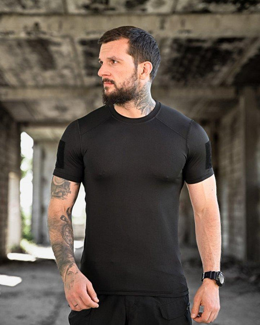 Тактическая потоотводящая футболка  samuray Cooltuch black Одесса - изображение 7