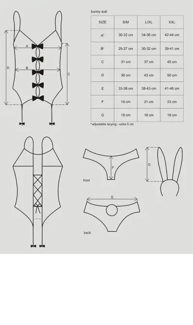 Еротичний костюм зайчика Obsessive Bunny suit 4 pcs costume pink S/M, рожевий, топ з підв’язками, тр Львів - фото 7
