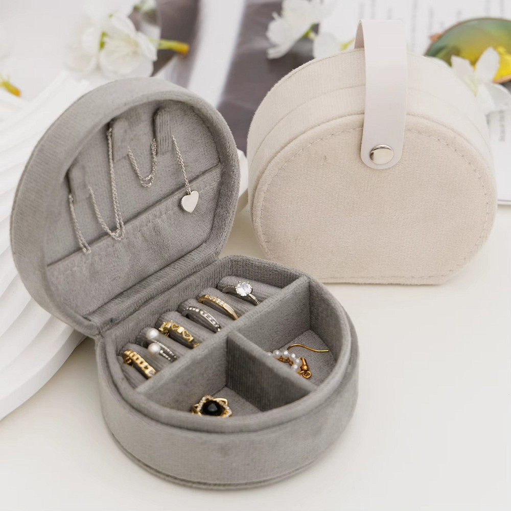 Органайзер-шкатулка для украшений футляр для хранения драгоценностей и аксессуаров органайзер 10х9х5 см бархат, серый Каменец-Подольский - изображение 5