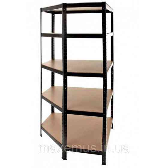 Стеллаж угловой металлический торговый Siker CGS40 полочные стеллажи для дома в гараж магазин и подвал черный Мостиська