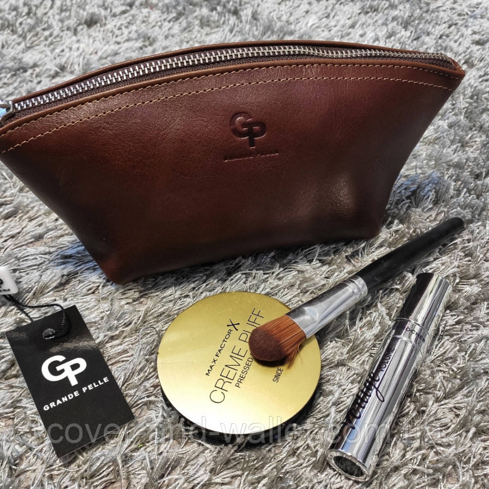 Стильная кожаная женская косметичка красного цвета Grande Pelle 805660 Киев - изображение 6