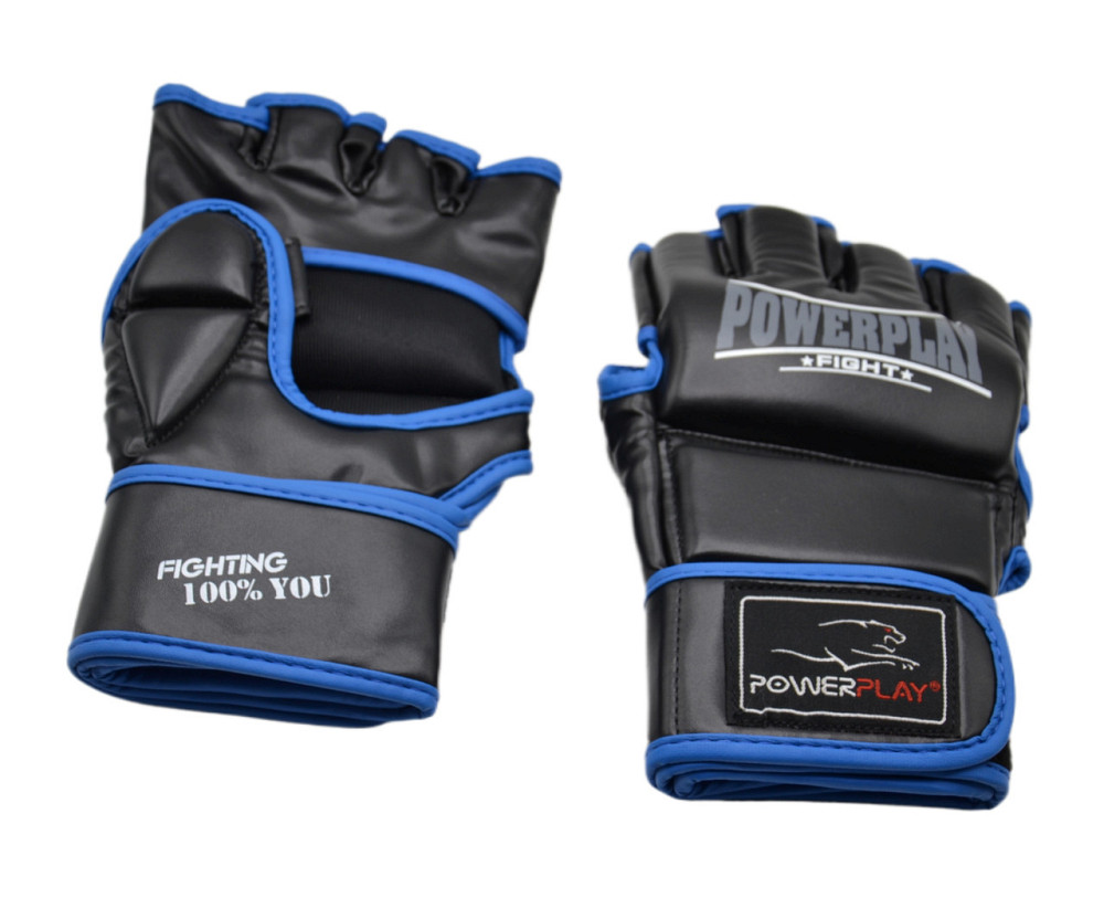Рукавиці для MMA PowerPlay 3058 Чорно-Сині M Луцьк - фото 5