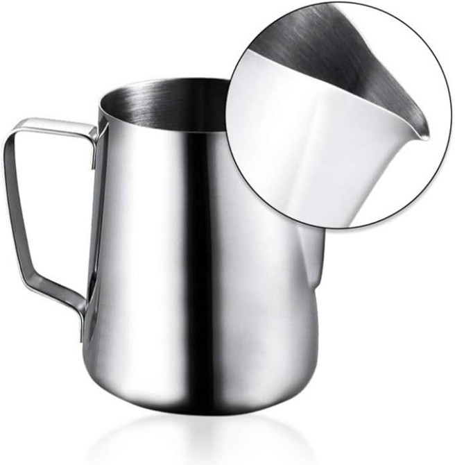 Молочник для спінювання молока пітчер з нержавіючої сталі, 350 мл, піноутворювач для еспресо-капучино, латте Кам'янець-Подільський - фото 4