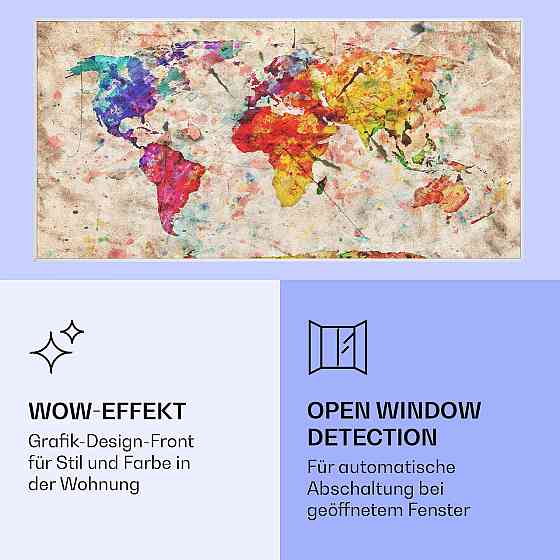 Wonderwall Air Art Розумний інфрачервоний нагрівач Кольорова карта 120x60 см 700 Вт 120 x 60 см 
             кольорова карта Рівне