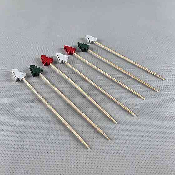 Шпажка для прикрашання страв 12 см "Ялинка" 100 шт (1 пачка) Харків