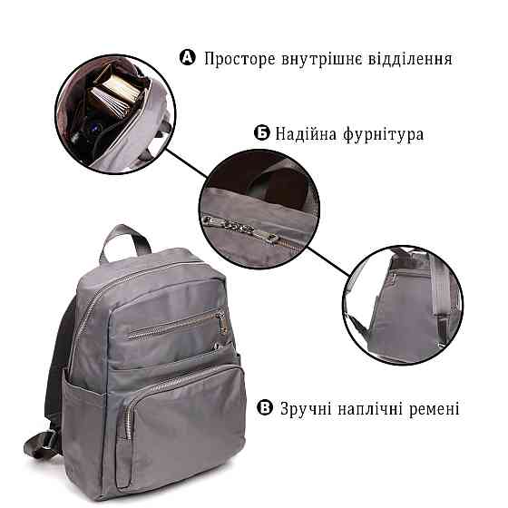 Рюкзак нейлоновый Серый (Vintage) Киев