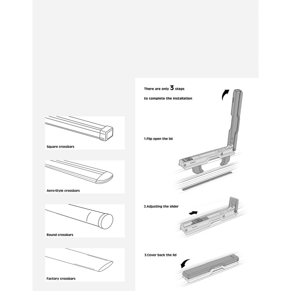 Багажник на крышу ROAHTRIP Titan213A ABS+PC 370л открывания на две стороны 208*88*33CM Киев - изображение 3