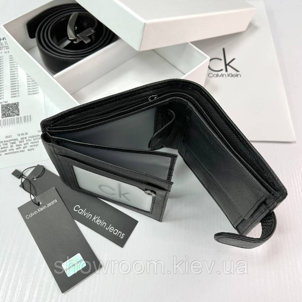 Мужской подарочный набор ремень и портмоне Ck (497) Киев - изображение 8