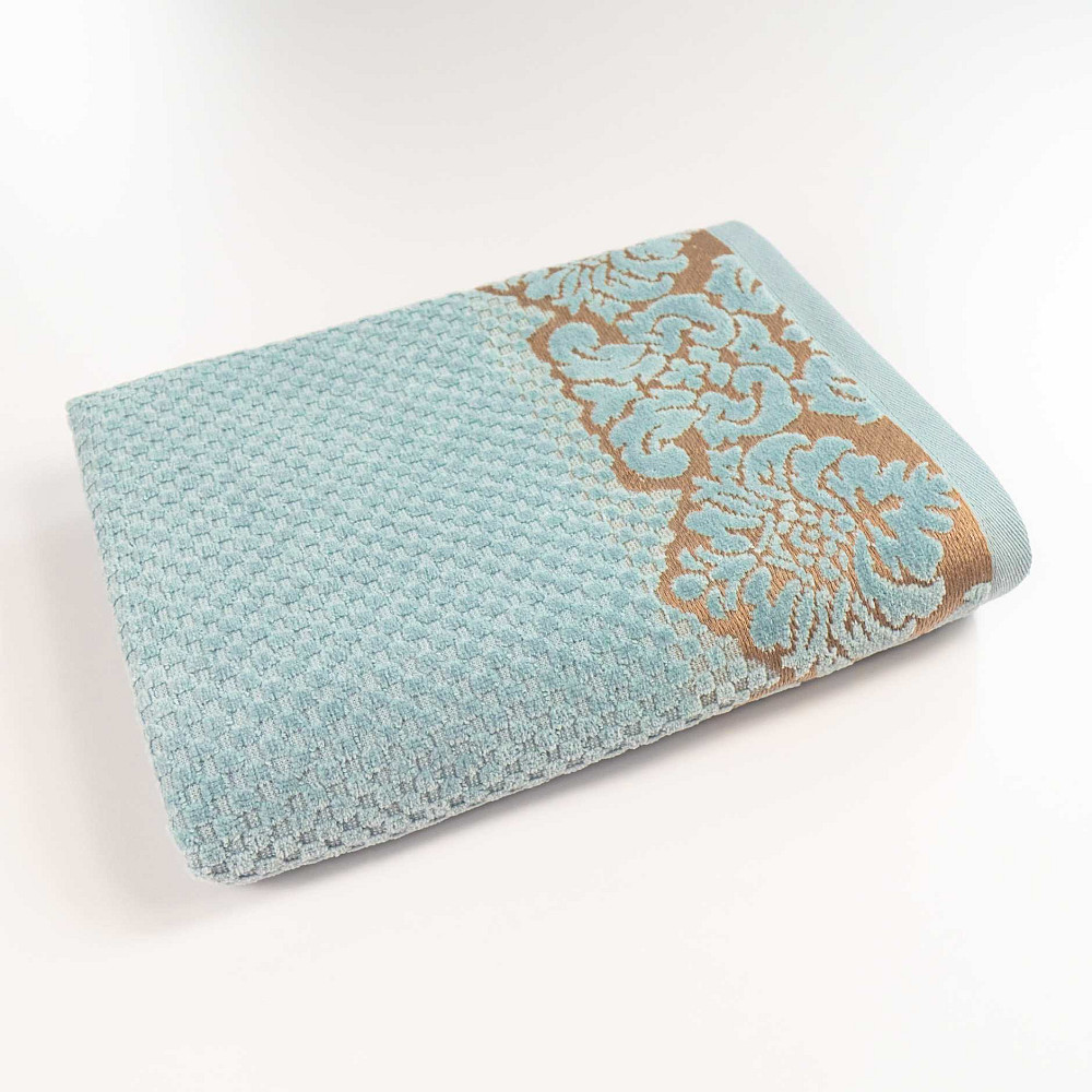 Набор махровых полотенец 2шт 50x90см, 70x140см Damask Премиум качества Жаккардовое с велюром 550г/м2 (Мятный) Сумы - изображение 3